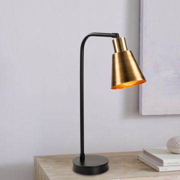 Lampe de table Tatum | 28x17cm | 52cm de hauteur | Noir couleur vintage