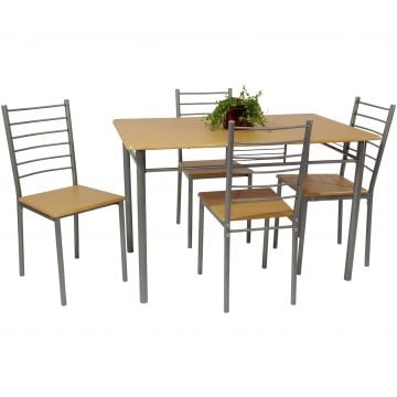 Table et 4 chaises Chiara - naturel