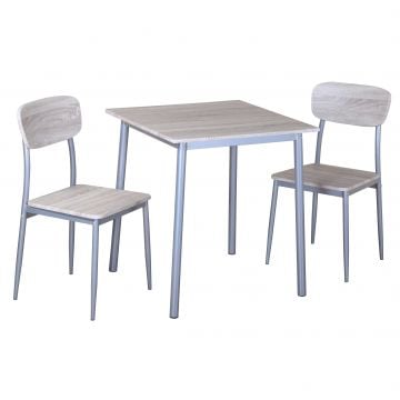 Table et chaises Toulouse, 2 chaises - chêne sonoma 