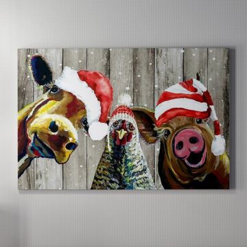 Peinture sur toile de Noël | 70x100 cm | Multicolore