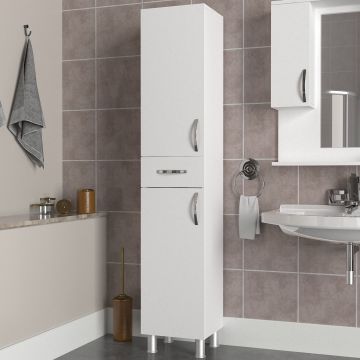 Meuble de salle de bain Furny Home - 100% mélaminé, épaisseur 18mm, blanc