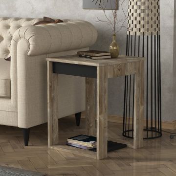 18mm Tera Home Side Table | Beige Wooden | Melamine Coated