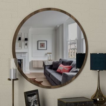 Tera Home Miroir décoratif en bois | 100% mélaminé | Noyer