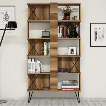 Woody Fashion Bookshelf | 18mm | 90x167 cm | Noyer