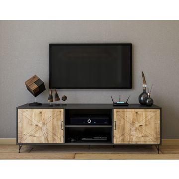 TV Stand | 100 oated Particle Board | Anthracite Oak