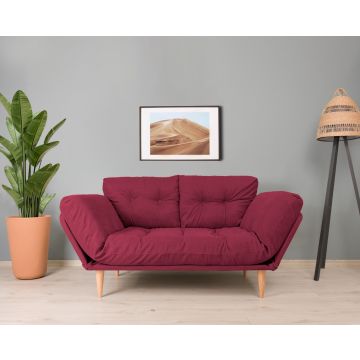 Canapé-lit confortable à 3 places" - cadre en métal - rouge - capacité de 200 kg