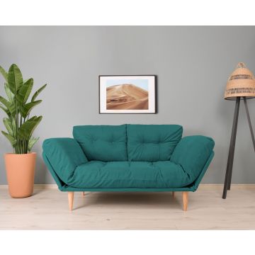 Canapé-lit 3 places" | Confort et design unique | Structure en métal | Vert pétrole