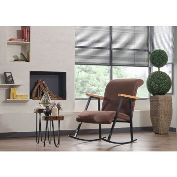Chaise à bascule élégante et confortable | Structure 100% métal | Couleur marron