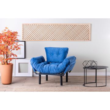 Del Sofa Wing Chair en bleu avec cadre en métal
