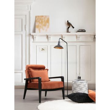 Hilena Wing Chair" | Structure en bois de hêtre | Tissu 100% polyester | Cannelle