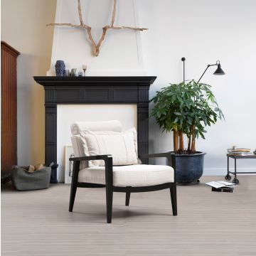 Hilena Wing Chair" | Structure en bois de hêtre | 100% polyester | Couleur crème