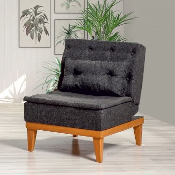 Adele Wing Chair | Hornbeam Wood | 100% Linen | Anthracite