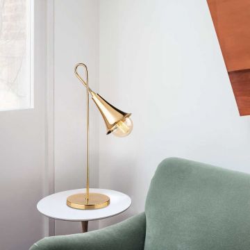 Opviq Lampe de table | 18x30cm | Hauteur 57cm | E27 Max 40W | Or