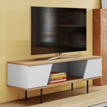 Meuble TV Pixie 140cm - chêne/blanc