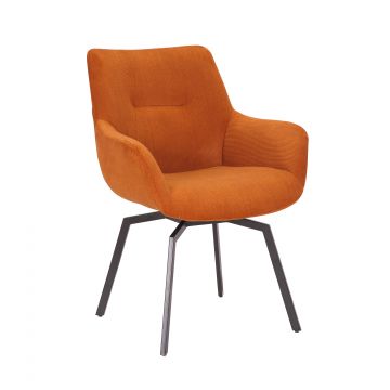 Chaise pivotante Modesta velours côtelé - orange