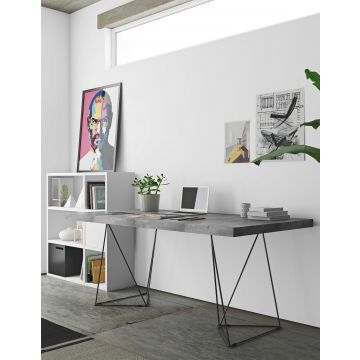Table Multis 160cm - béton/noir
