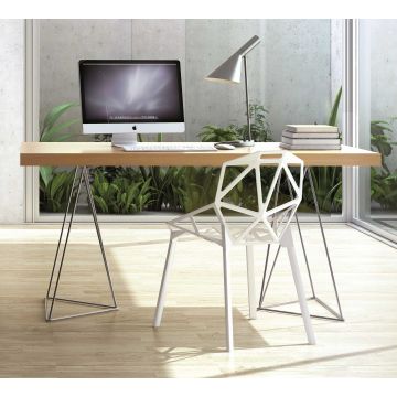 Table Multis 160cm - chêne/chrome