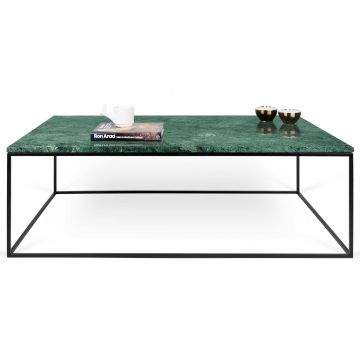 Table basse Gleam 120x75 - marbre vert/acier