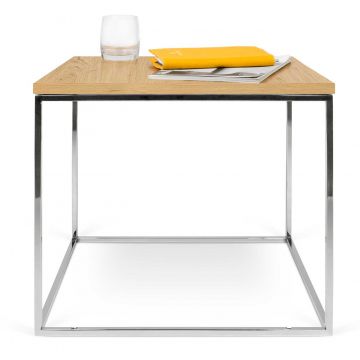Table d'appoint Gleam 50x50 - chêne/chrome