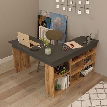 Creativity Inspiring 18mm Study Desk" | 129x72x120cm | Atlantic Pine Black