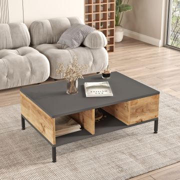 Table basse Locelso | 100% Mélamine | Pin Atlantique Anthracite