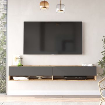 Meuble TV Locelso, pin atlantique anthracite