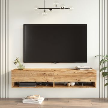 Meuble TV Locelso | Pin Atlantique | 140cm L x 29cm H