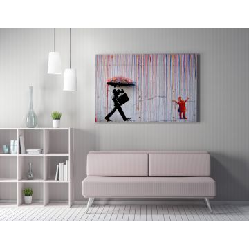 Barnes Toile décorative encadrée | 50 otton/50% Polyester | 70x100 cm | Multicolore