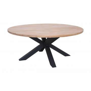 Table de jardin Feliz Ø180 - teck/noir