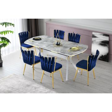 Table de salle à manger multicolore | 100% MDF | Pieds en plastique
