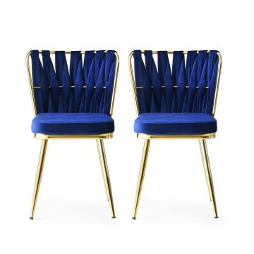 Ensemble de chaises élégantes et confortables - Gold Navy Blue