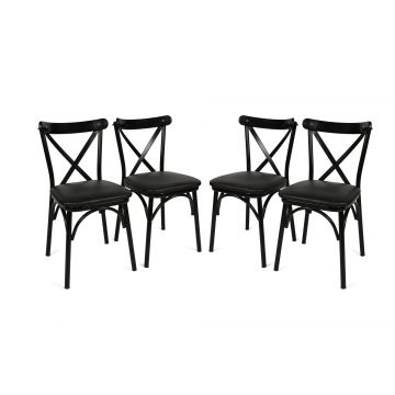 Vella Chair Set | 4 Pieces | Melamine Coated | Metal Legs | 42x81x40cm