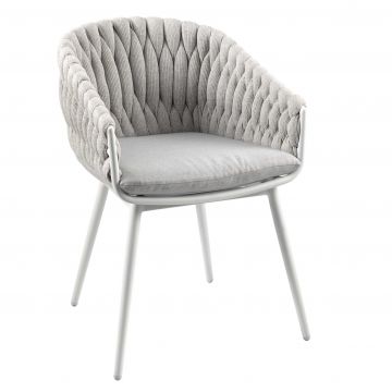 Chaise de jardin Gabon - blanc/gris clair
