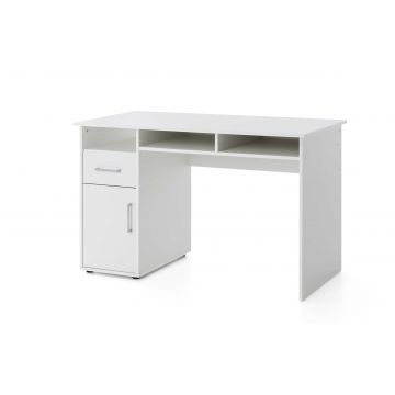 Bureau Maxi-office 125cm, 1 tiroir & 1 porte - blanc