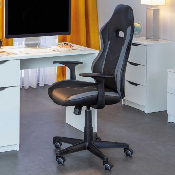 Chaise de bureau My Homi - noir/gris