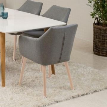 Chaise de salle à manger Noria - gris/ chêne clair