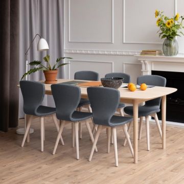 Table de salle à manger ovale Aslan 210x100 - chêne 