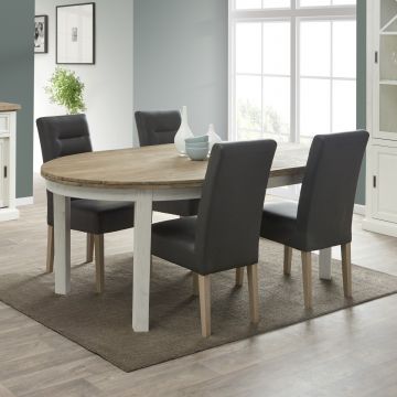 Table à manger extensible Jover 170/210x115cm - blanc/décor en chêne