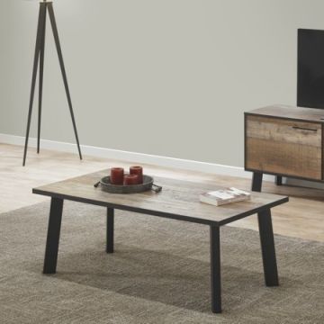 Table basse Ivaro 120x60cm - marron/noir