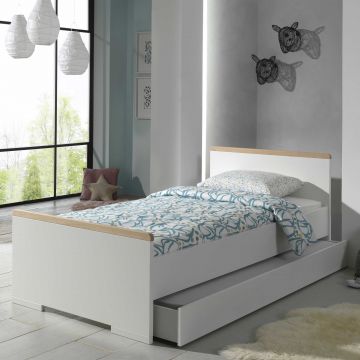 Lit London 90x200cm avec tiroir de lit - blanc