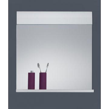 Miroir avec rangement Line | 60 x 10 x 55 cm | High Glossy White