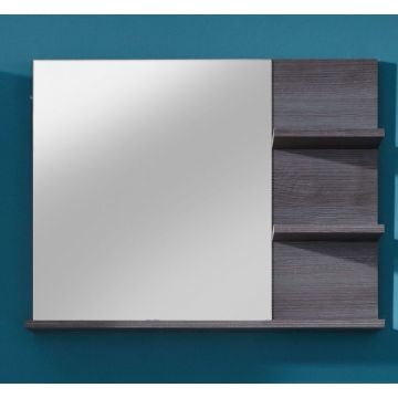 Miroir avec étagères | 72 x 20 x 57 cm | Série Miami/Maine | Smoky Silver