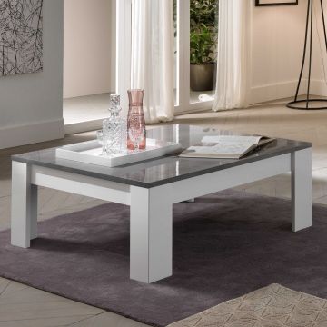 Table basse Modena 126x67 - blanc/béton