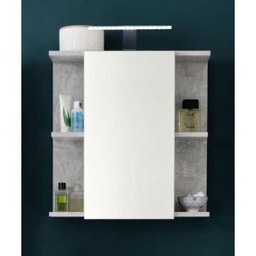 Armoire de toilette Nano | 60 x 20 x 62 | Avec éclairage LED | Aspect gris béton