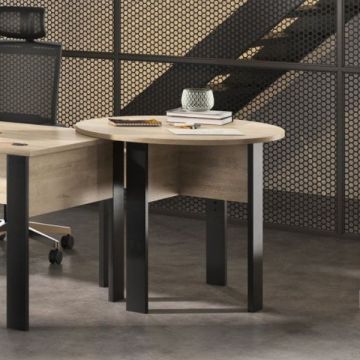 Table d'appoint Faro | 90 x 90 x 76 cm | Design Blonde Oak