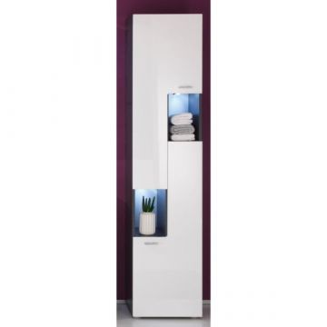 Armoire à colonnes Tetis | 40 x 30 x 182 cm | High Glossy White