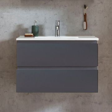 Meuble lavabo Varese | 80 x 47 x 56 cm | Wotan Oak / Grey