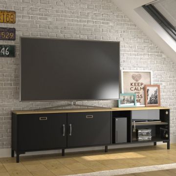 Meuble TV Manchester | 190 x 41 x 55 cm | Helvezia Oak design
