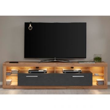 Meuble TV Rock | 200 x 44 x 48 cm | Wotan Oak design / Matera finish