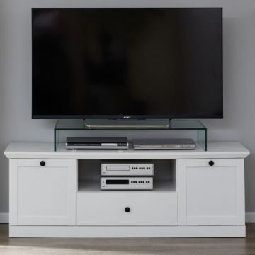 Meuble TV Brandson Baxter | 139 x 41 x 49 cm | Blanc